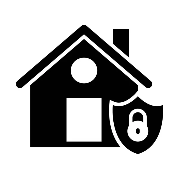 Ikona Wektora Ochrony Domu Glif Użytku Osobistego Komercyjnego — Wektor stockowy