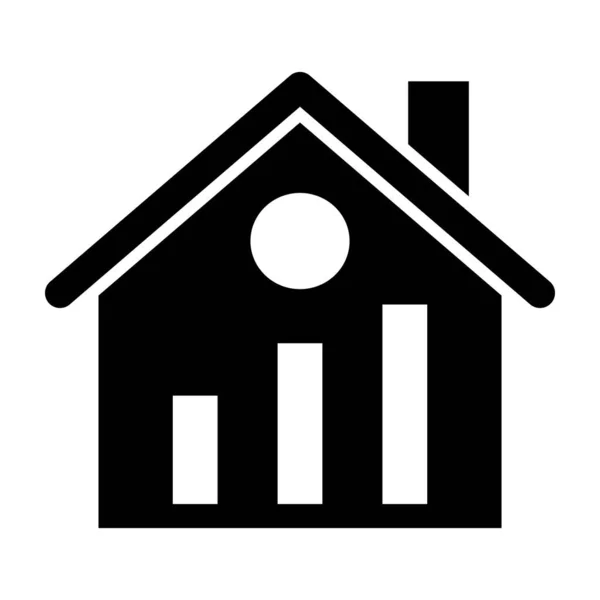 Real Estate Stats Vector Glyph Icon Personal Commercial Use — Stock Vector