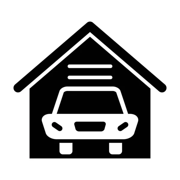 Garage Vector Glyph Icon Für Den Persönlichen Und Kommerziellen Gebrauch — Stockvektor