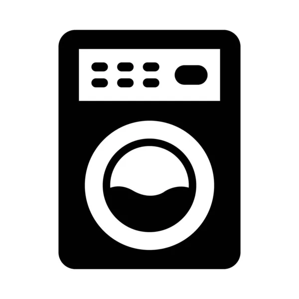 Icono Del Glifo Del Vector Lavadora Para Uso Personal Comercial — Vector de stock