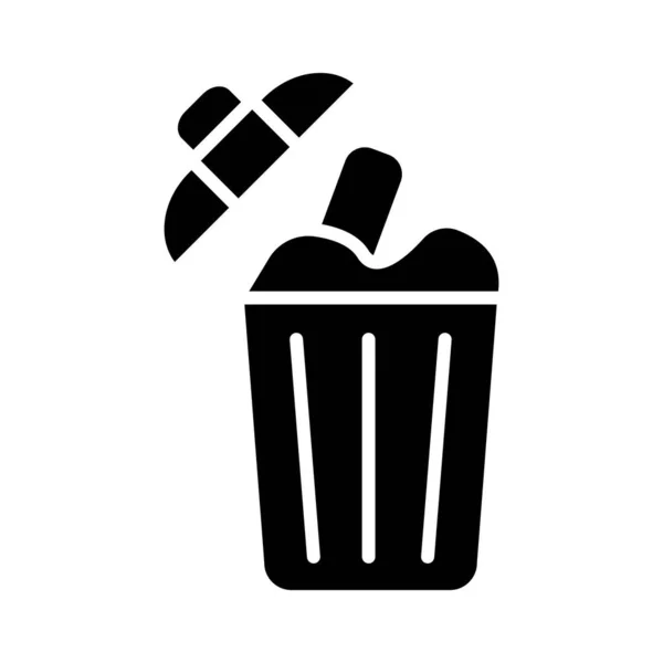 Garbage Vector Glyph Icon Voor Persoonlijk Commercieel Gebruik — Stockvector