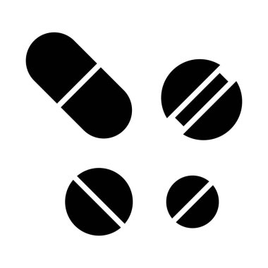 Kişisel ve ticari kullanım için hap Vektörü Kabartma Simgesi