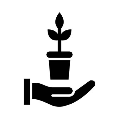 Kişisel ve Ticari Kullanım İçin Sürdürülebilir Tarım Vektörü Glyph Simgesi