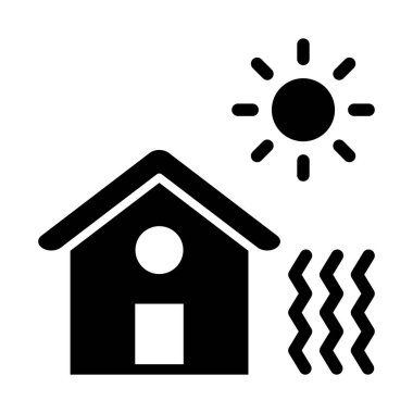 Kişisel ve ticari kullanım için Isı Dalgası Vektörü Kabartma Simgesi
