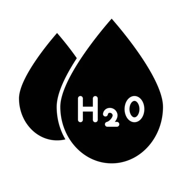 H2O Vector Glyph Icon Für Den Persönlichen Und Kommerziellen Gebrauch — Stockvektor