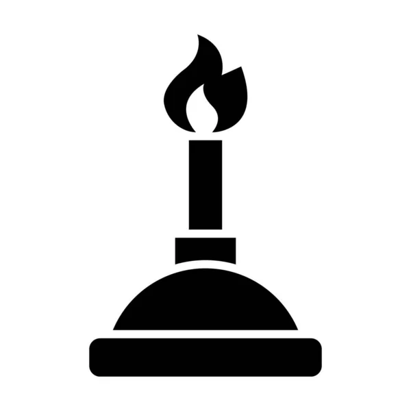 Bunsen Burner Vector Glyph Icon Personal Commercial Use — Stock Vector