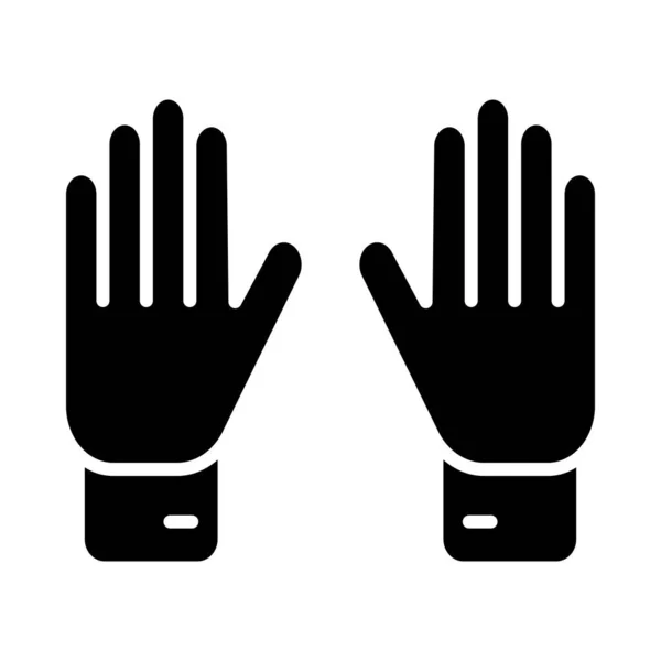 Rękawice Bramkarskie Vector Glyph Ikona Użytku Osobistego Handlowego — Wektor stockowy