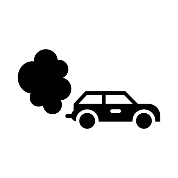 Вектор Забруднення Автомобіля Гліф Значок Особистого Комерційного Використання — стоковий вектор