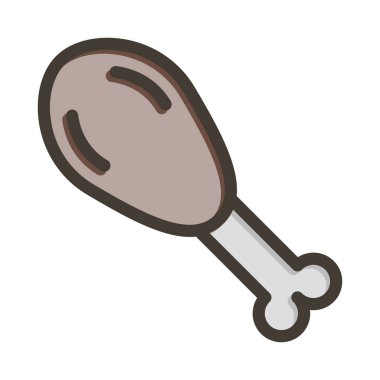 Tavuk Bacağı Kalın Çizgisi Kişisel ve Ticari Kullanım İçin Renklerle Dolu