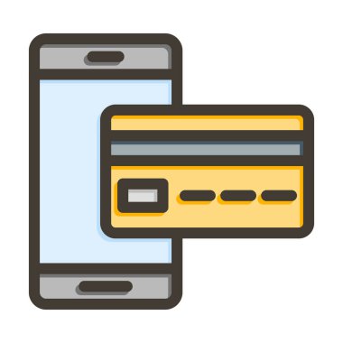 Kart Ödeme Kalın Çizgisi Kişisel ve Ticari Kullanım İçin Renkler Dolduruldu