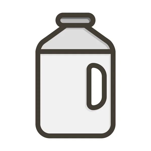 Толстая Линия Наполненных Цветом Бутылок Молока Личного Коммерческого Использования — стоковый вектор