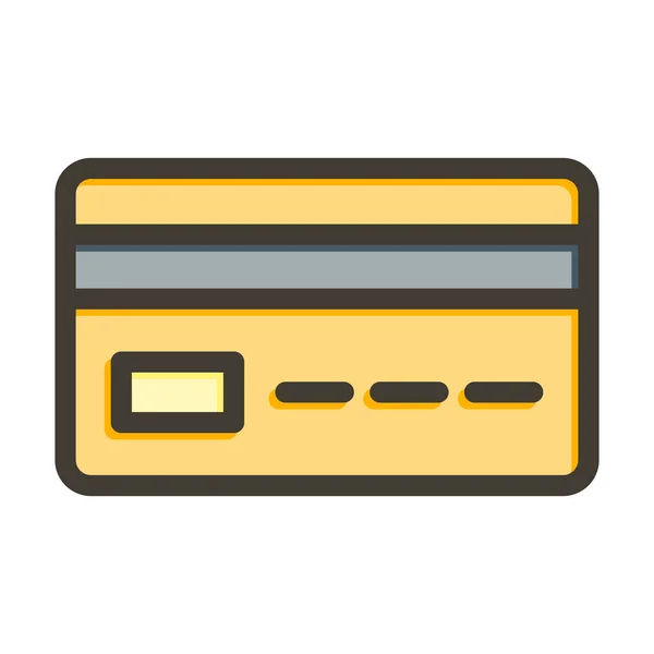デビットカードの厚いラインは 個人的および商業的な使用のための色を記入 — ストックベクタ
