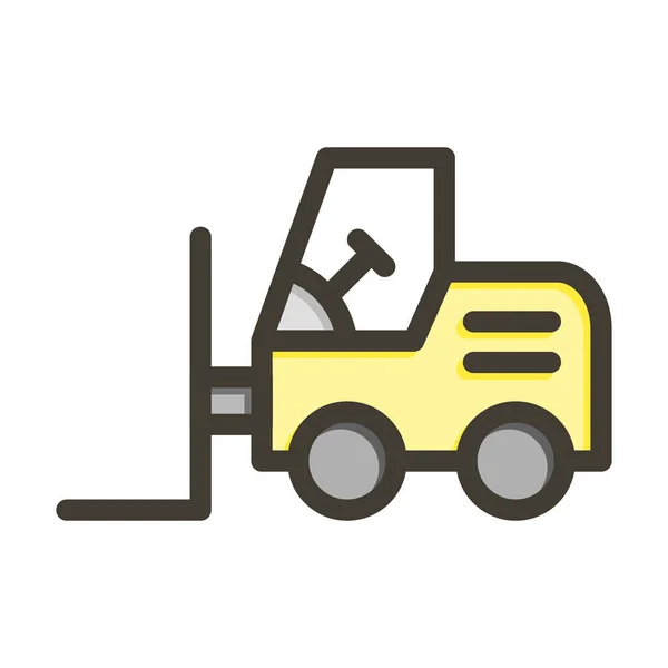 Forklift Kalın Çizgisi Kişisel Ticari Kullanım Çin Renklerle Dolu — Stok Vektör