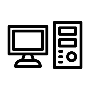 Kişisel ve ticari kullanım için Bilgisayar Vektörü Kalın Çizgi Simgesi