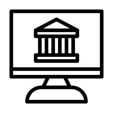 Çevrimiçi Banka Vektör Kalın Hat Kişisel ve Ticari Kullanım Simgesi