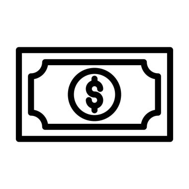 Kişisel ve ticari kullanım için Nakit Vector Kalın Çizgi Simgesi