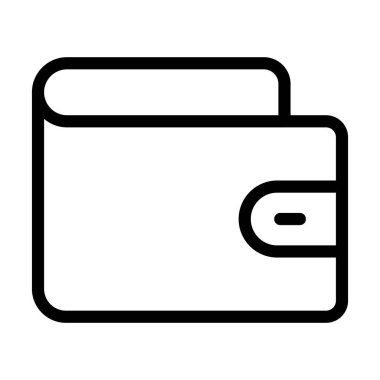 Cüzdan Vektörü Kalın Çizgi Kişisel ve Ticari Kullanım Simgesi