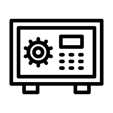 Kişisel ve Ticari Kullanım İçin Güvenlik Kutusu Kalın Çizgi Simgesi