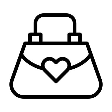 Bayanlar Çanta Vektörü Kalın Çizgi Kişisel ve Ticari Kullanım Simgesi