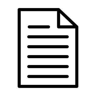 Kişisel ve Ticari Kullanım İçin Belge Vektörü Kalın Çizgi Simgesi