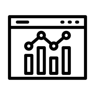 Kişisel ve Ticari Kullanım İçin İstatistik Vektörü Kalın Çizgi Simgesi