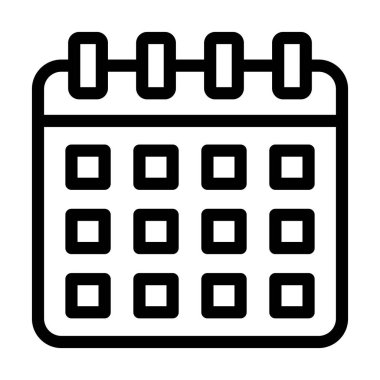 Kişisel ve ticari kullanım için Takvim Vektörü Kalın Çizgi Simgesi