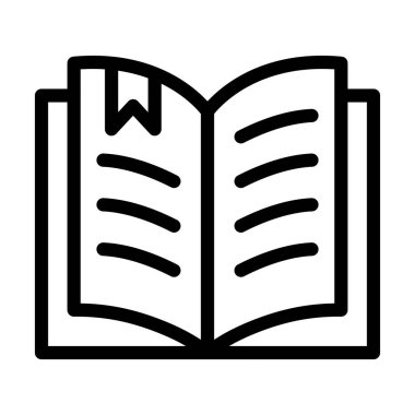 Kişisel ve ticari kullanım için Kitap Vektörü Kalın Çizgi Simgesi