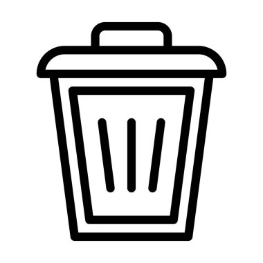Kişisel ve ticari kullanım için Çöp Vektörü Kalın Çizgi Simgesi