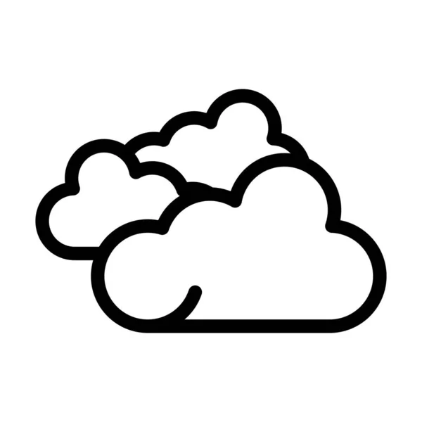 Cloud Vector Thick Line Icono Para Uso Personal Comercial — Vector de stock