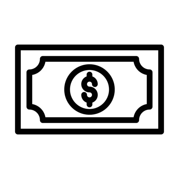 Cash Vector Thick Line Icon Für Den Persönlichen Und Kommerziellen — Stockvektor
