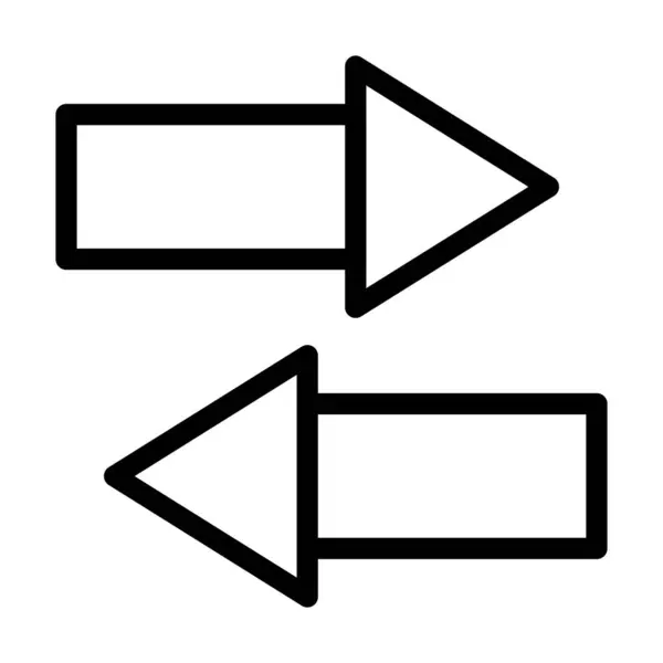 Arrows Vector Thick Line Icon Für Den Persönlichen Und Kommerziellen — Stockvektor