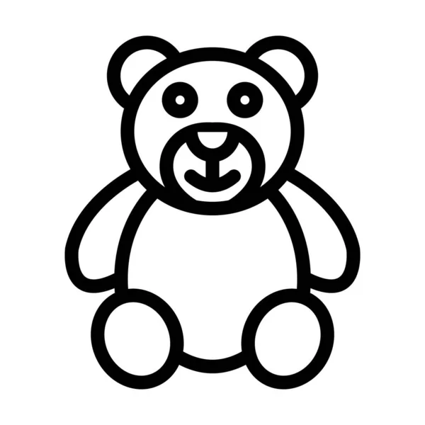 Значок Толстая Линия Медведя Личного Коммерческого Использования — стоковый вектор