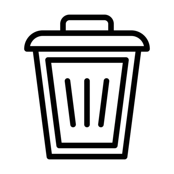 Trash Vector Thick Line Icon Für Den Persönlichen Und Kommerziellen — Stockvektor