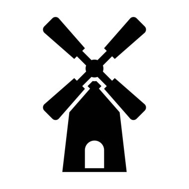 Kişisel ve Ticari Kullanım İçin Yel Değirmenleri Vektörü Glyph Simgesi