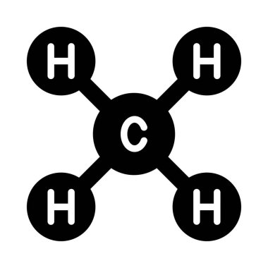 Kişisel ve Ticari Kullanım İçin Metan Vektörü Glyph Simgesi