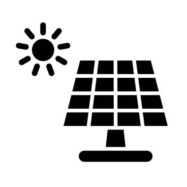 Kişisel ve ticari kullanım için Güneş Paneli Vektör Kabartma Simgesi