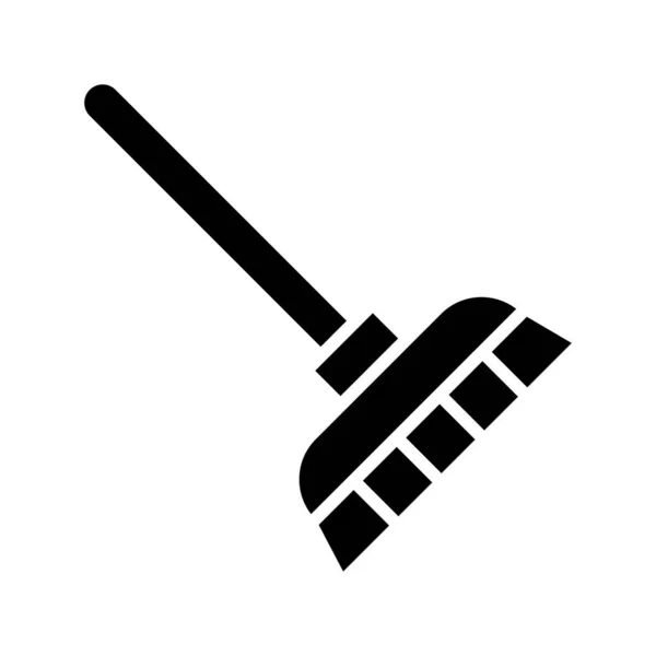 Broom Vector Glyph Icon Για Προσωπική Και Εμπορική Χρήση — Διανυσματικό Αρχείο