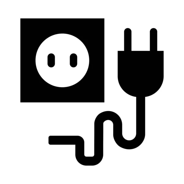 Ikona Plug Vector Glyph Pro Osobní Komerční Použití — Stockový vektor