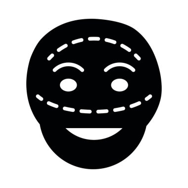 Kişisel ve ticari kullanım için yüz estetik cerrahisi vektör kabartma simgesi