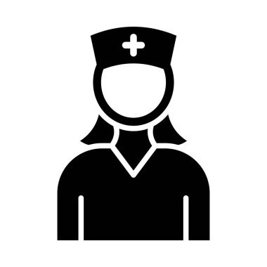 Kişisel ve Ticari Kullanım İçin Hemşire Vektörü Glyph Simgesi
