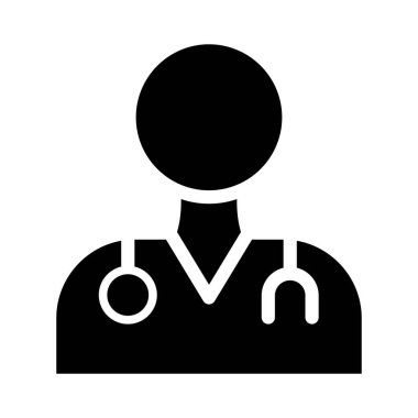 Kişisel ve ticari kullanım için Erkek Doktor Vektörü Glyph Simgesi