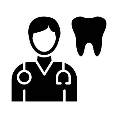 Kişisel ve Ticari Kullanım İçin Dişçi Vektörü Glyph Simgesi