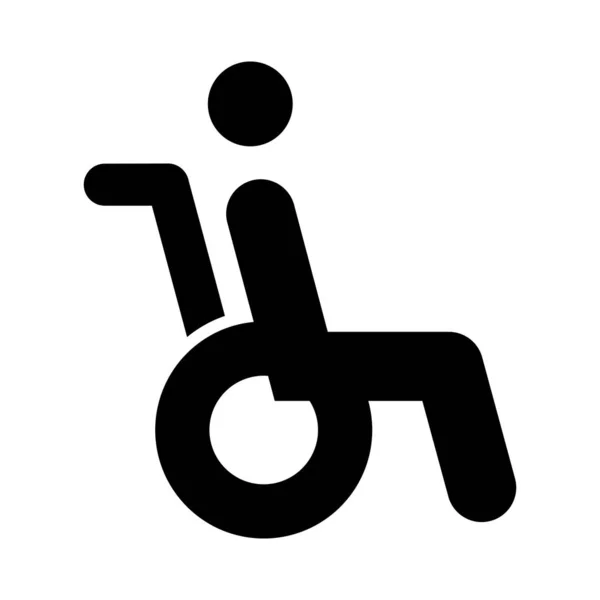 Icona Del Glifo Vettoriale Della Persona Disabile Uso Personale Commerciale — Vettoriale Stock