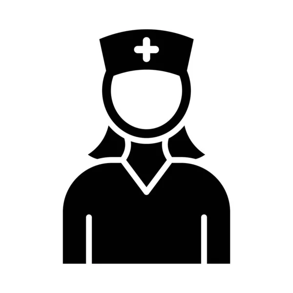 Nurse Vector Glyph Icon Personal Commercial Use — Stock Vector