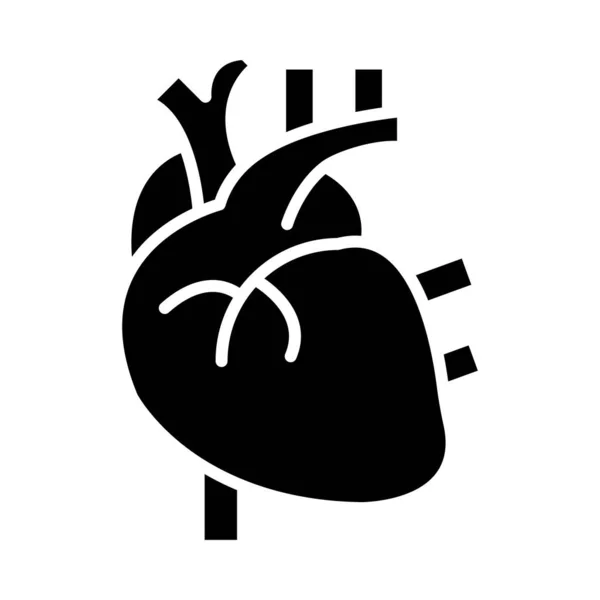 Srdeční Vektor Glyph Ikona Pro Osobní Komerční Použití — Stockový vektor