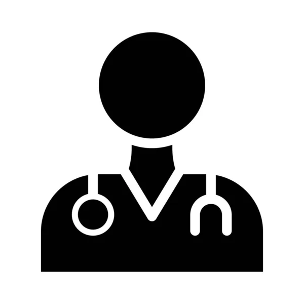 Male Doctor Vector Glyph Icon Personal Commercial Use — Stock Vector