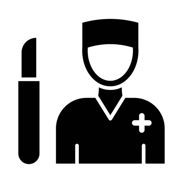 Chirurg Vectorglyph Icoon Voor Persoonlijk Commercieel Gebruik — Stockvector