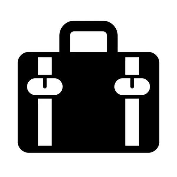 スーツケース 個人用および商業用のベクトルグリフアイコン — ストックベクタ
