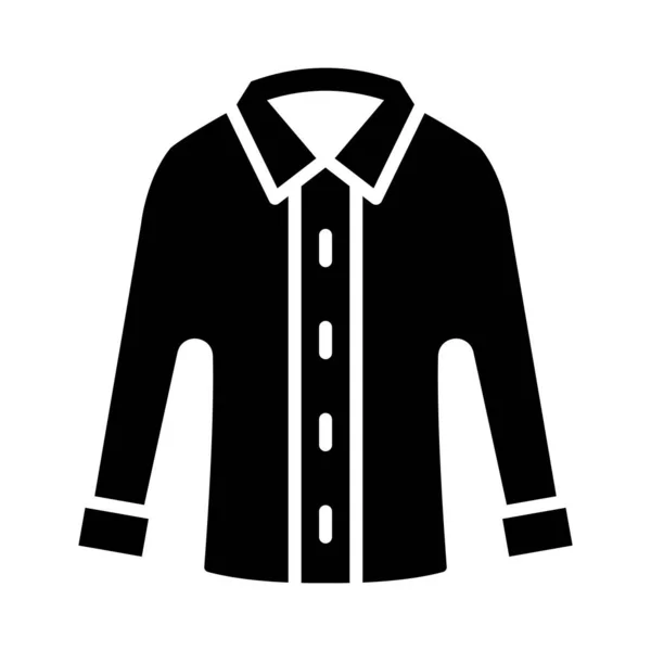 Casual Shirt Vector Glyph Εικονίδιο Για Προσωπική Και Εμπορική Χρήση — Διανυσματικό Αρχείο