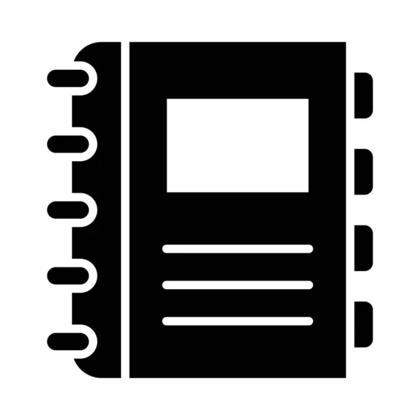 Diary Vector Glyph Icon Voor Persoonlijk Commercieel Gebruik — Stockvector